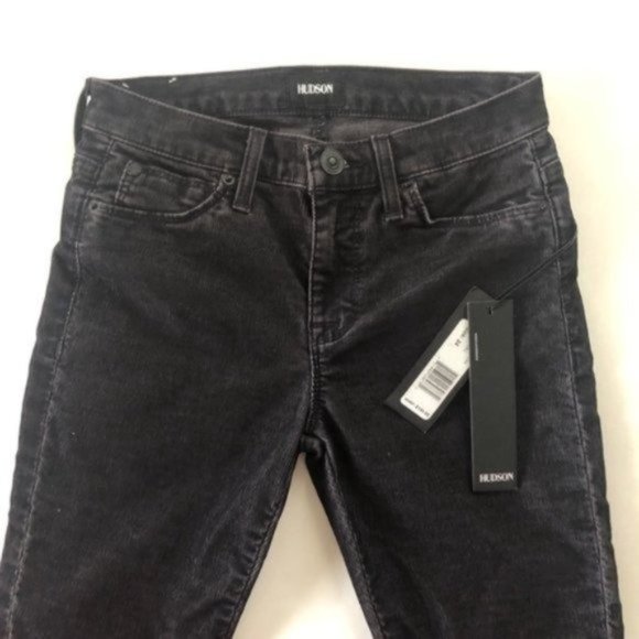Hudson Black Nico Super Skinny Corduroy Pants Soft Stretch Fall Essential - Picture 3 of 8